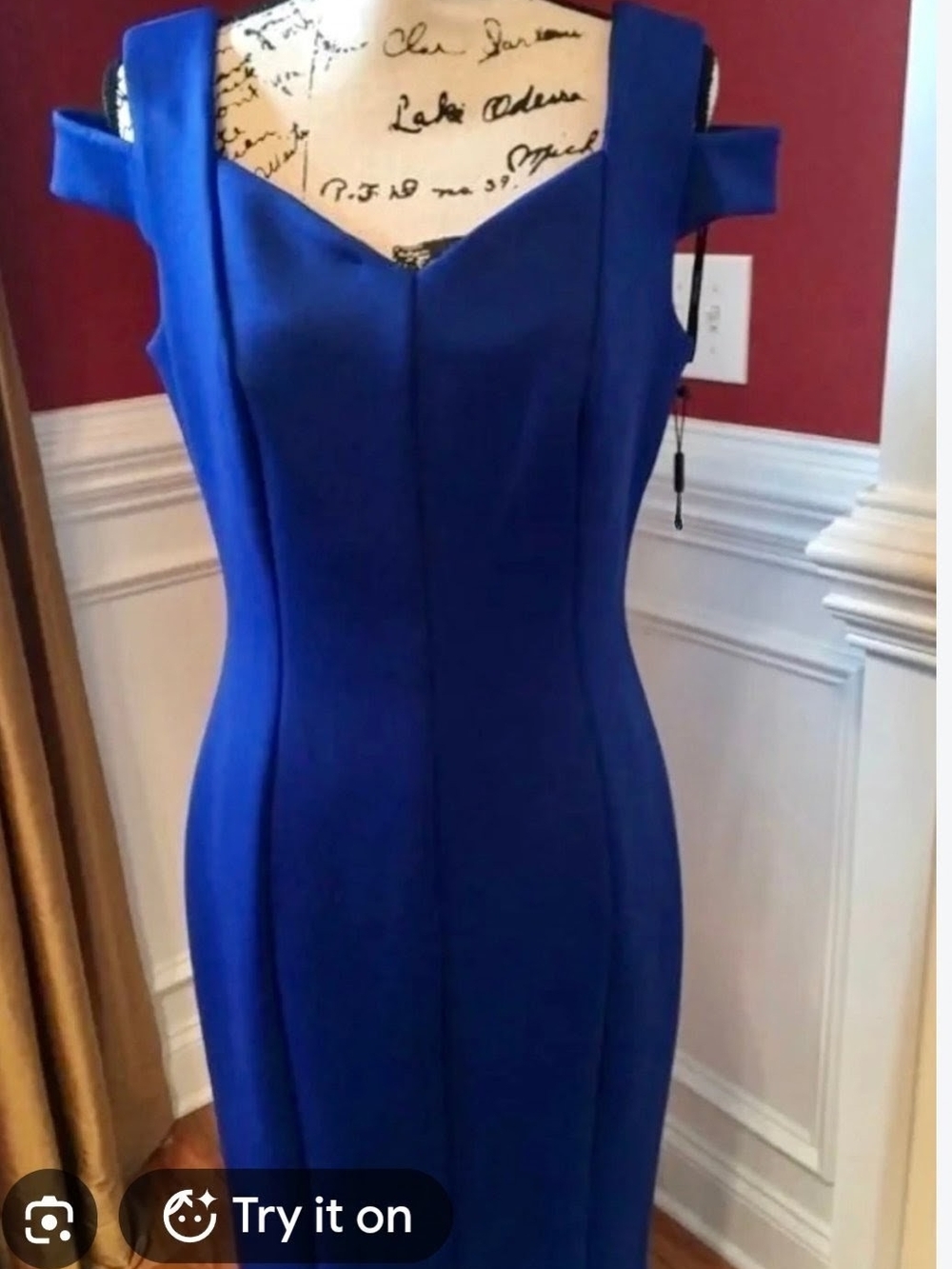 Calvin Klein Cobalt Blue Midi Sheath Dress
